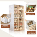 Axyaa Shoe Storage Box: Folding Organizer Rack with Magnetic Clear Door