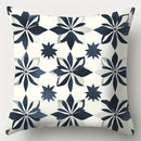 Axyaa Blue Floral & Geometric Print Throw Pillow Covers, 17.7" Square, Zip Closure