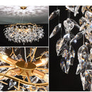 Axyaa Luxury Crystal Chandelier LED Pendant Lamps for Living Room Dining Hall
