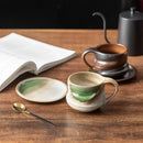 Axyaa Nordic Travel Coffee Cup & Saucer Set - Vintage Ceramic Koffie Afternoon Tea Milk Cup