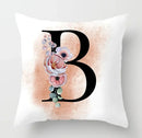 Axyaa Flower Cat Alphabet Pillowcase 45x45cm Cushion Cover, Modern Home Decor