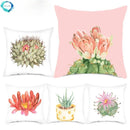 Axyaa Pink & White Flower Pattern Pillow Cover 45*45cm