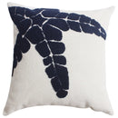Axyaa Navy Starfish Shell Embroidered Cotton Pillow Cover 45x45cm