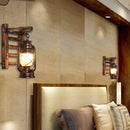 Axya Vintage Industrial Wall Sconce Wood Kerosene Lamp for Cafe Bar Restaurant