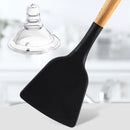 Axyaa Silicone Kitchen Utensils Set with Wooden Handle