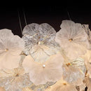 Axyaa Modern Glass Flower LED Chandelier for Home Living Room Bedroom Decor
