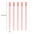 Axyaa Pink Cherry Blossom Non-Slip Alloy Chopsticks – Set of 5 Pairs