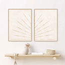 Axyaa Geometric Nature Sun Rising Line Art Mid Century Modern Wall Print