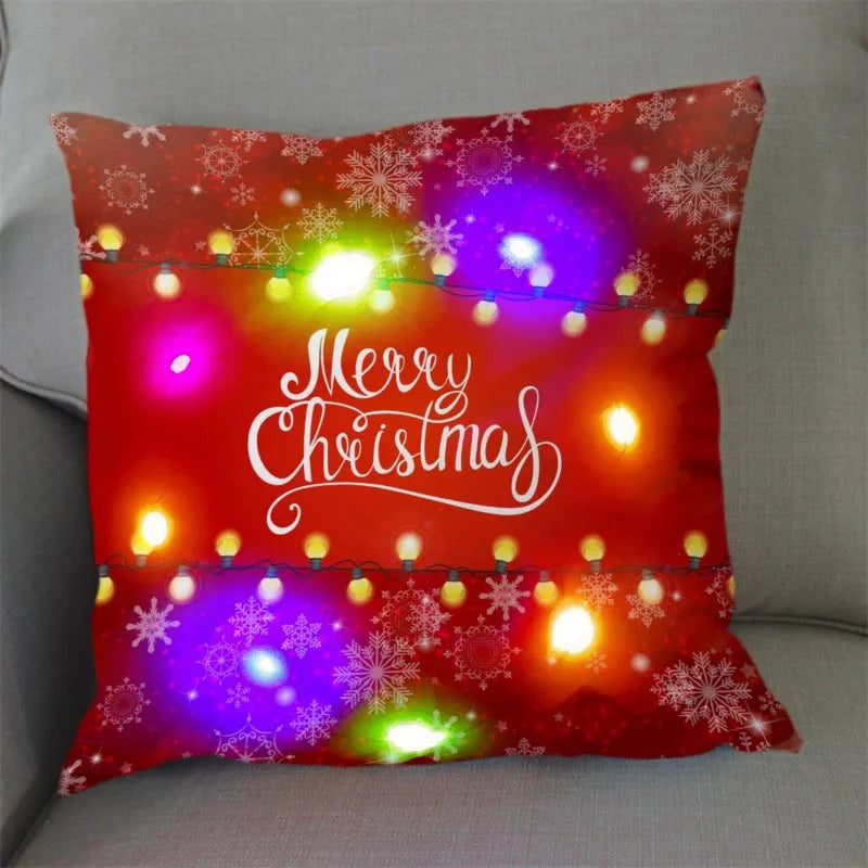 Axyaa Santa Claus LED Light Pillowcase 45X45cm