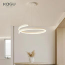 Axyaa Spiral Chandelier: Modern Dimmable Round Ceiling Light in Black/White
