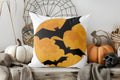 Axyaa Halloween Ghosts, Pumpkins & Bow Pillow Cover - Sofa, Bedroom, Car - Patterned Cushion Cover