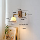 Axyaa Walnut Canopy Copper LED Wall Lamp with Rotating Ceramic Lampshade