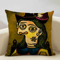 Pablo Picasso Abstract Art Cushion Cover 45x45cm Beige Linen Axyaa Brand