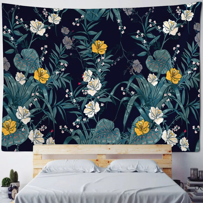 Axyaa Retro Plant & Flower Tapestry Wall Hanging for Home Art Decoration