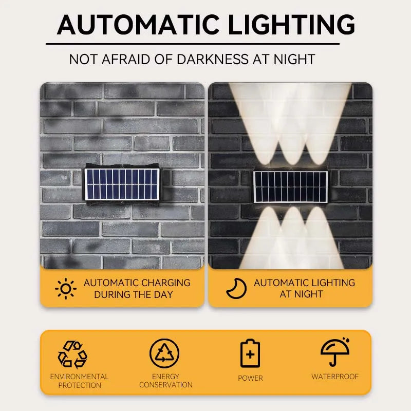 Axyaa Solar LED Outdoor Wall Lamps Illuminate Balcony Garden Decor