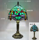 Stained Glass Red Rose Table Lamp 8" - Axyaa Brand