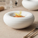 Axyaa Double Layer Ceramic Soup Plate - Restaurant Tableware