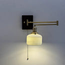 Axyaa Wood Swing Arm LED Wall Light - Rotatable Bedside Lamp