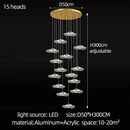 Axyaa Lotus Leaf Acrylic Chandelier for Staircase Duplex & Villa Living Room