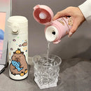 Axyaa Cute Stainless Steel Thermal Water Bottle with Filter, 400ml Thermos Cup