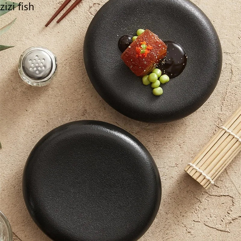 Axya Ceramic Dinner Plate Set - Versatile Snack Tray, Sushi, Dessert, Fruit Bowl - Tasting Dishes