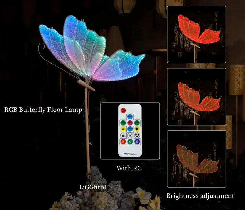 Axyaa RGB Butterfly LED Floor Lights with Remote Control for Events & Weddings