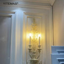 Axyaa Vintage White Wall Sconce Retro Lights for Living Room Bedroom Lobby