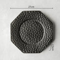 Axyaa Retro Ceramic Plate Hammer Pattern Tableware Serving Plates
