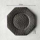 Axyaa Retro Ceramic Plate Hammer Pattern Tableware Serving Plates