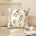 Axyaa Floral Geometric Embroidery Cushion Cover for Stylish Living Room Decor
