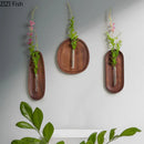 Wooden Wall Vase by Axyaa: Unique Room Decor for Flowers & Plants