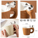 Axyaa Cartoon Cat Ceramic Mug - Cute Breakfast Tea Cup for Home Office