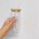 Axyaa Large Glass Water Cup With Lid & Straw, High Capacity, Heat Resistant