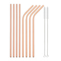 Axyaa Stainless Steel Straw Set with Cleaner Brush Home Bar Accessory