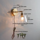 Axyaa LED Glass Wall Lamp Clear Amber Modern Nordic Design E27 Bathroom Light