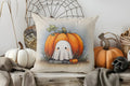 Axyaa Cute Ghosts Pillow Cover: Halloween-themed Cushion Cover for Sofa Bedroom Car