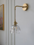 Axyaa Retro Floral Glass Wall Sconce - Modern LED Bedside Lamp