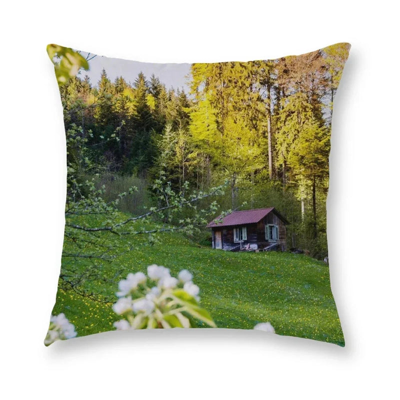 Axyaa Blue Sky Grassland Cushion Cover 45x45cm for Home Decor and Comfort