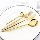 Axyaa 12-Piece Gold Flatware Set Stainless Steel Cutlery Dinnerware