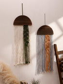 Axyaa Macrame Tapestry Wall Hanging Tassel Yarn Art for Bedroom Living Room