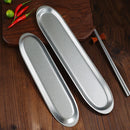 Axyaa Stainless Steel Shrimp Slide Plate: Retro Japanese Sushi Tray and Hot Pot Dinner Plate