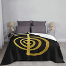Axyaa Reiki Healing Power Symbol Gold Throw Blanket Thermal Bed Design Retro Blanket