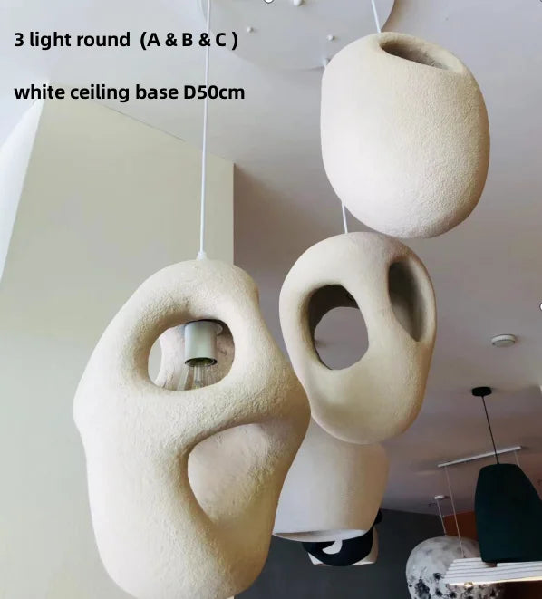Axyaa Modern Loft Wabi Sabi Pendant Lights Irregular Lustre Lamp Fixtures