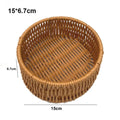 Axyaa Rattan Wicker Serving Baskets - 10 Styles for Bread, Fruit, Vegetables Basket in Khaki