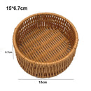 Axyaa Rattan Wicker Serving Baskets - 10 Styles for Bread, Fruit, Vegetables Basket in Khaki