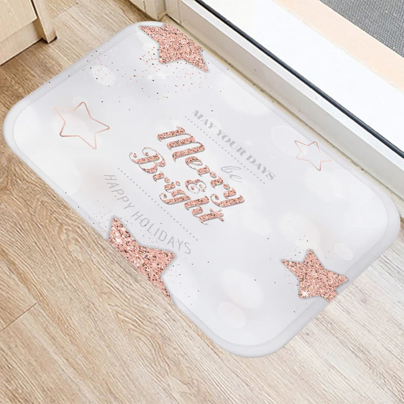 Axyaa Christmas Home Decoration Entry Mat, Non-Slip New Year Gift