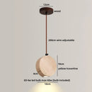 Axyaa Wabi Sabi Wood Pendant Light Yellow Travertine Table Minimalist LED Lamp