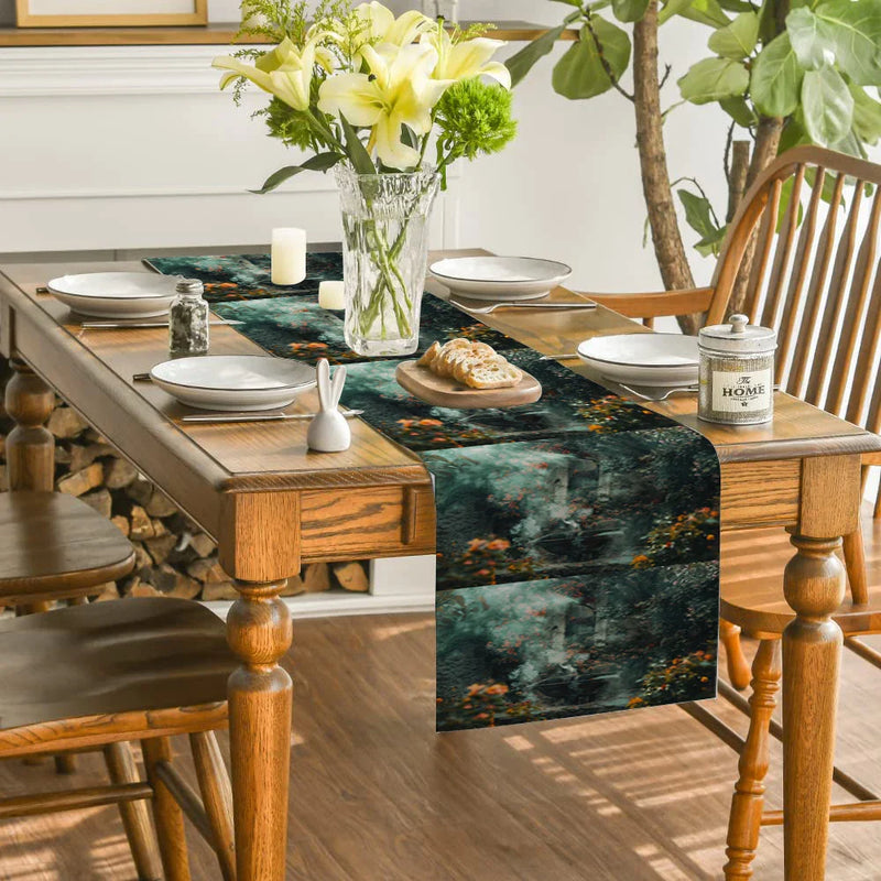 Axyaa Floral Table Runner for Kitchen Dining Home Decor