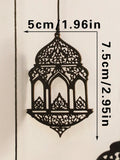 Wooden Ramadan Eid Hanging Ornaments Set, Axyaa Ramadan Decor with Lantern, Moon, Stars