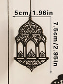 Wooden Ramadan Eid Hanging Ornaments Set, Axyaa Ramadan Decor with Lantern, Moon, Stars